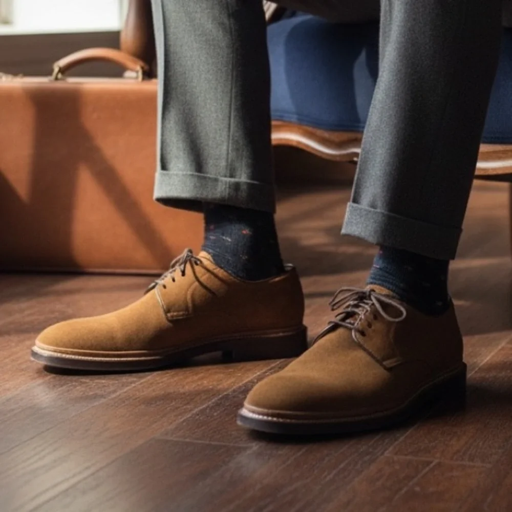 Oliver Sweeney Westleton Suede Derby Shoes Men’s US 10 Brown Suede Goodyear-Welt